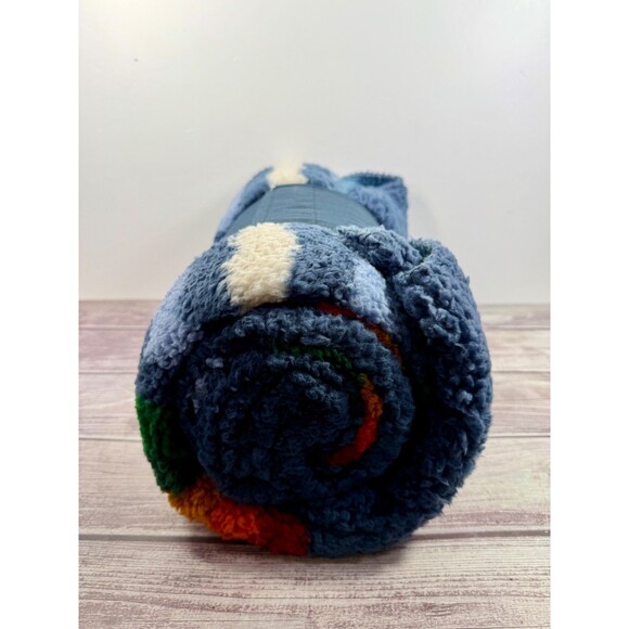 NWT Pendleton Serape Stripe Blue Blanket Plush Manta Twin 66” x 92” GIF NIB - Picture 5 of 12